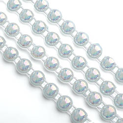 Напівнамистини на нитці 4 мм 1 м Білий АВ