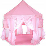 Дитячий ігровий намет будиночок, рожевий замок + світлодіодні ліхтарі Kruzzel 22653 130 х 100 х 115 см, фото 10