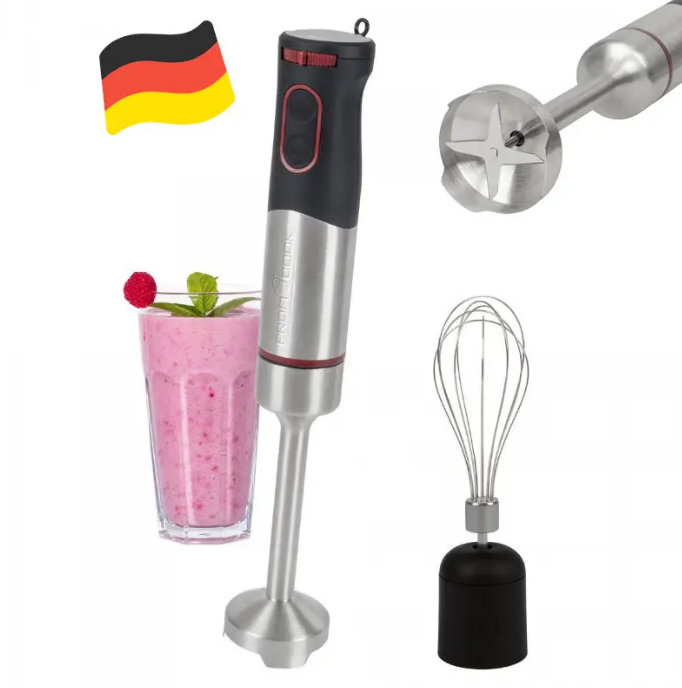 Ручний блендер ProfiCook PC-SMS 1226 (1000 Вт, нержавіюча сталь, знімні насадки), фото 1