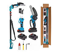 Аккумуляторный набор 3в1 Секатор + Пила + Высоторез 3м, ПОВОРОТНЫЙ на 180° GS227