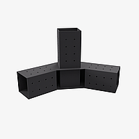 Кронштейн для з’єднання 3 брусів 100×100 мм | З’єднання 120° (модуль 3 сторін)