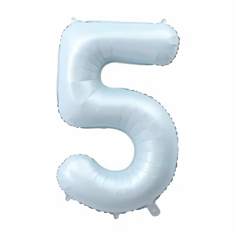Фольгована фігура цифра "5" колір блакитний 1 м