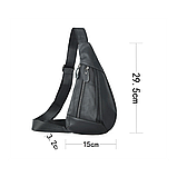 Чоловіча сумка на груди із натуральної шкіри, слінг, бананка Leather Collection (5069), фото 3