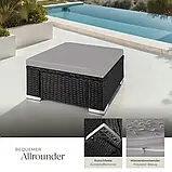 Пуф зі штучного ротанга Binonto, чорно-сірий, фото 2