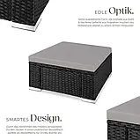 Пуф зі штучного ротанга Binonto, чорно-сірий, фото 6