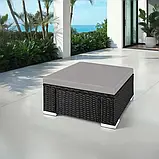 Пуф зі штучного ротанга Binonto, чорно-сірий, фото 4