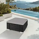 Пуф зі штучного ротанга Binonto, чорно-сірий, фото 5