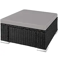 Пуф зі штучного ротанга Binonto, чорно-сірий