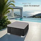 Пуф зі штучного ротанга Binonto, чорно-сірий, фото 7