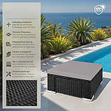 Пуф зі штучного ротанга Binonto, чорно-сірий, фото 9