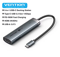 Адаптер Vention Thunderbolt 3 док-станція USB-C до HDMI USB3.0 RJ45 для MacBook samsung huawei