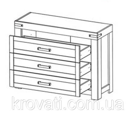 Комод 3Ш Мортіз, Меблі Сервіс, Дуб вотан, фото 2