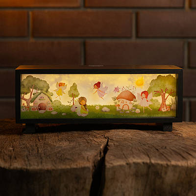 Нічник-панорама “Казкові феї”, чорний (LED, Акумулятор, USB Type-C)