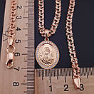 Жіноча позолочена срібний цепочка Бісмарк з підвіскою Богородиця освячена 50 см, фото 5