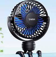 Аккумуляторный вентилятор для коляски Swan вентилятори настольный гибкий портативный охладитель ручной мини