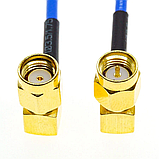 Пігтейл SMA male - RP SMA male, кутовий, латунь, кабель коаксіальний RG402, 30см, 50Ом, високочастотний, обтиск, фото 4