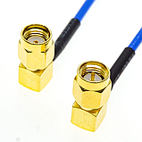 Пігтейл SMA male - RP SMA male, кутовий, латунь, кабель коаксіальний RG402, 30см, 50Ом, високочастотний, обтиск, фото 5