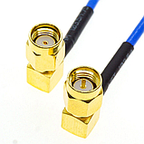 Пігтейл SMA male - RP SMA male, кутовий, латунь, кабель коаксіальний RG402, 30см, 50Ом, високочастотний, обтиск, фото 7