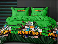 Дитяча постільна білизна полуторна Майнкрафт з однією наволочкою 50*70 Бязь Голд