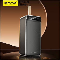 Зовнішній акумулятор Power bank AWEI PA13 50000mAh PD22,5W + швидке заряджання батарея заряджання Чорний