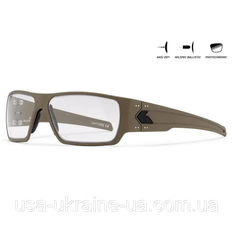 Окуляри тактичні фотохромні Gatorz Specter, Photochromic, ANSI Z87.1 Mil-Spec Ballistic, OD Green / TAN, фото 1