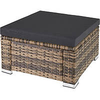 Вуличний плетений пуф із ротанга Binonto, коричневий (натуральний) колір