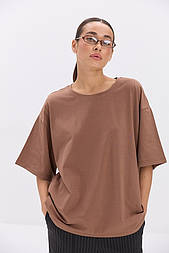 Базова жіноча однотонна футболка оверсайз