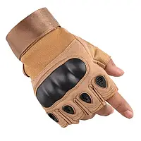 Безпалі Тактичні рукавички Oakley із Захистом кісточок Армійські Койот