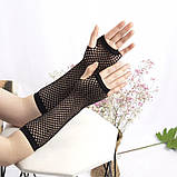 Рукавички в сітку мітенки без пальців чорні (MITset-bl), фото 4