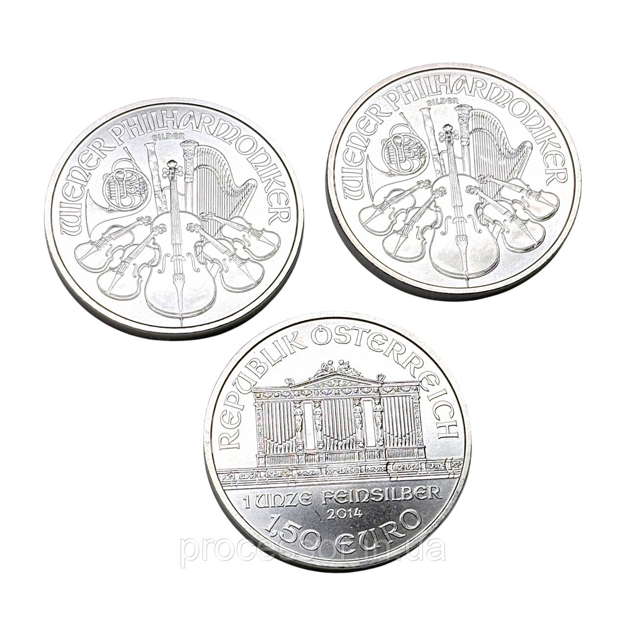 Срібна монета 1,5€ «Віденська філармонія» 2014 – австрійська гармонія