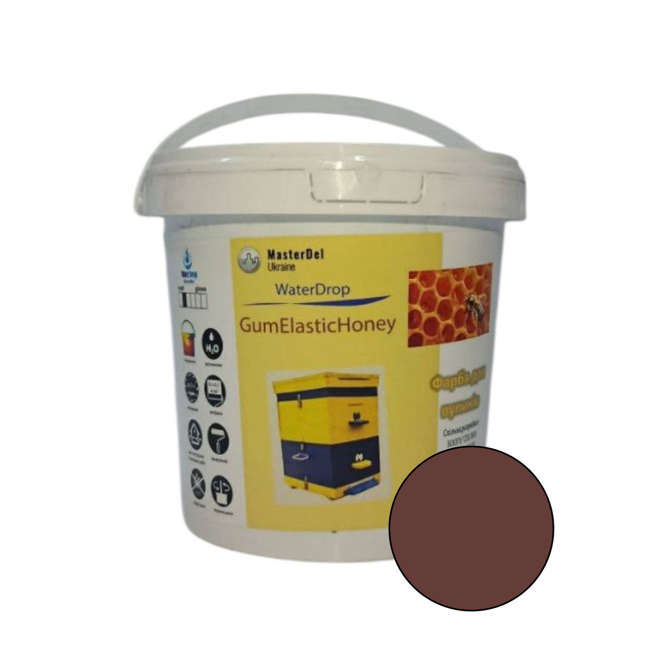Фарба для вуликів WaterDrop Gum ElasticHoney 1,2кг. червоно-коричнева