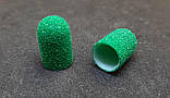 Ковпачки педикюрні на пластиковій основі 80 грітті зелений 10мм, фото 2