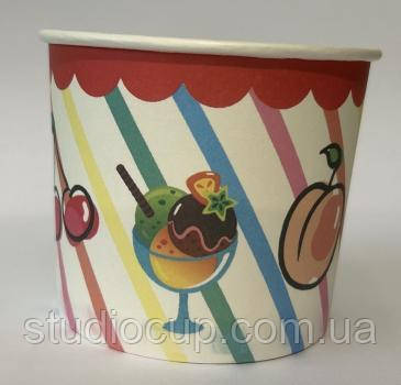 Креманка паперова 286мл Полоса 25шт/уп, фото 1