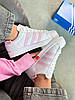 Жіночі кросівки Adidas Superstar White Pink Knotted Rope Адідас Суперстар білі з рожевим шкіра демісезон, фото 9