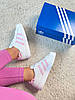 Жіночі кросівки Adidas Superstar White Pink Knotted Rope Адідас Суперстар білі з рожевим шкіра демісезон, фото 8