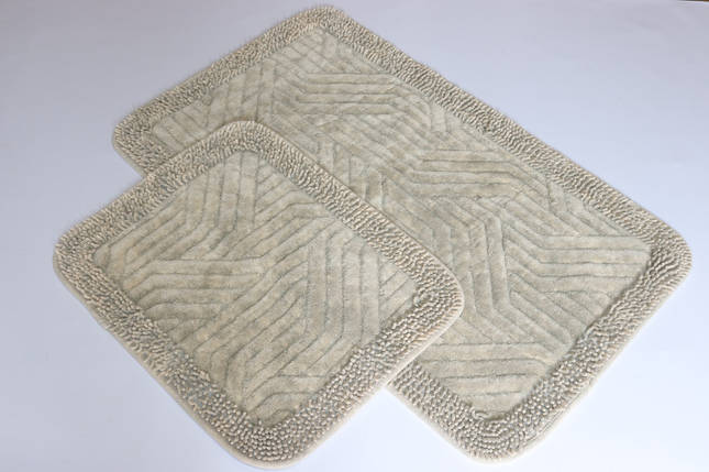 Набір килимків бавовняних для ванної та туалету 60x100 50x60 см Tropikhome Shaggy 1903/mokko, фото 1