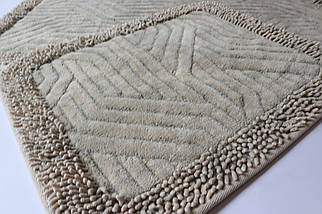 Набір килимків бавовняних для ванної та туалету 60x100 50x60 см Tropikhome Shaggy 1903/mokko, фото 2