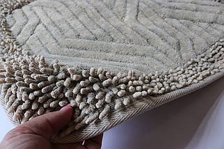 Набір килимків бавовняних для ванної та туалету 60x100 50x60 см Tropikhome Shaggy 1903/mokko, фото 3