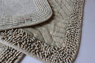 Набір килимків бавовняних для ванної та туалету 60x100 50x60 см Tropikhome Shaggy 1903/mokko, фото 4