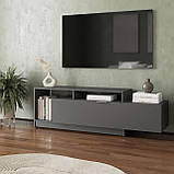 Тумба під телевізор підлогова однодверна з 3 полицями Стильні тумбочки під телевізор у вітальню шириною 160 см, фото 5