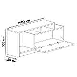 Тумба під телевізор підлогова однодверна з 3 полицями Стильні тумбочки під телевізор у вітальню шириною 160 см, фото 7