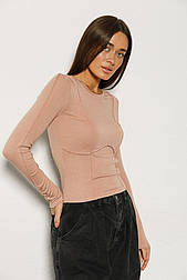 Жіночий лонгслів із декоративними зовнішніми швами в розмірі L