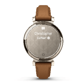 Фітнес годинник Garmin Lily 2 Classic Cream Gold with Tan зі шкіряним ремінцем 010-02839-02