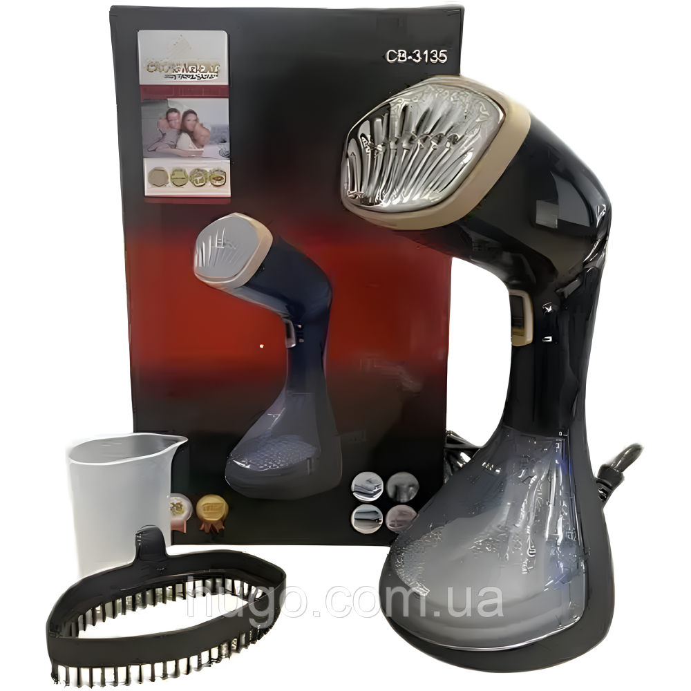 Ручний відпарювач для одягу 1000Вт, 250мл, CB-3135 / Вертикальний відпарювач / Парова щітка, фото 1