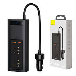Автомобільний інвертор 150W, 2x220V, 1xUSB, 1xType-C, BASEUS CRNBQ-A01 / Автомобільний перетворювач напруги
