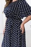 Легка літня сукня міді довжини Тканина: шовк принт горох Розмір: 46-48,50-52, 54-56, 58-60, 62-64, 66-68, фото 3