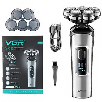 Акумуляторна електробритва, USB, VGR-385 / Машинка для гоління / Чоловіча бритва електрична