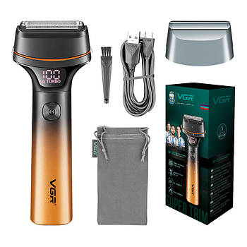 Акумуляторна електробритва шейвер, 800мАч, USB, VGR-382 / Шейвер для гоління / Чоловіча бритва електрична