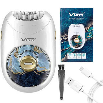 Жіночий епілятор акумуляторний, VGR-706 / Бездротовий епілятор для тіла і ніг / Електроепілятор для ніг