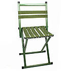 Розкладний стілець зі спинкою, 70х40х35см / Туристичне крісло металеве / Складний стілець для риболовлі, фото 3